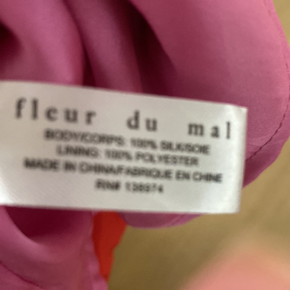 NWT Fleur du Mal silk dress new, size 4 - Picture 6 of 8